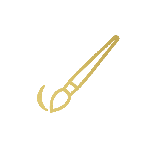 Paint brush gold icon