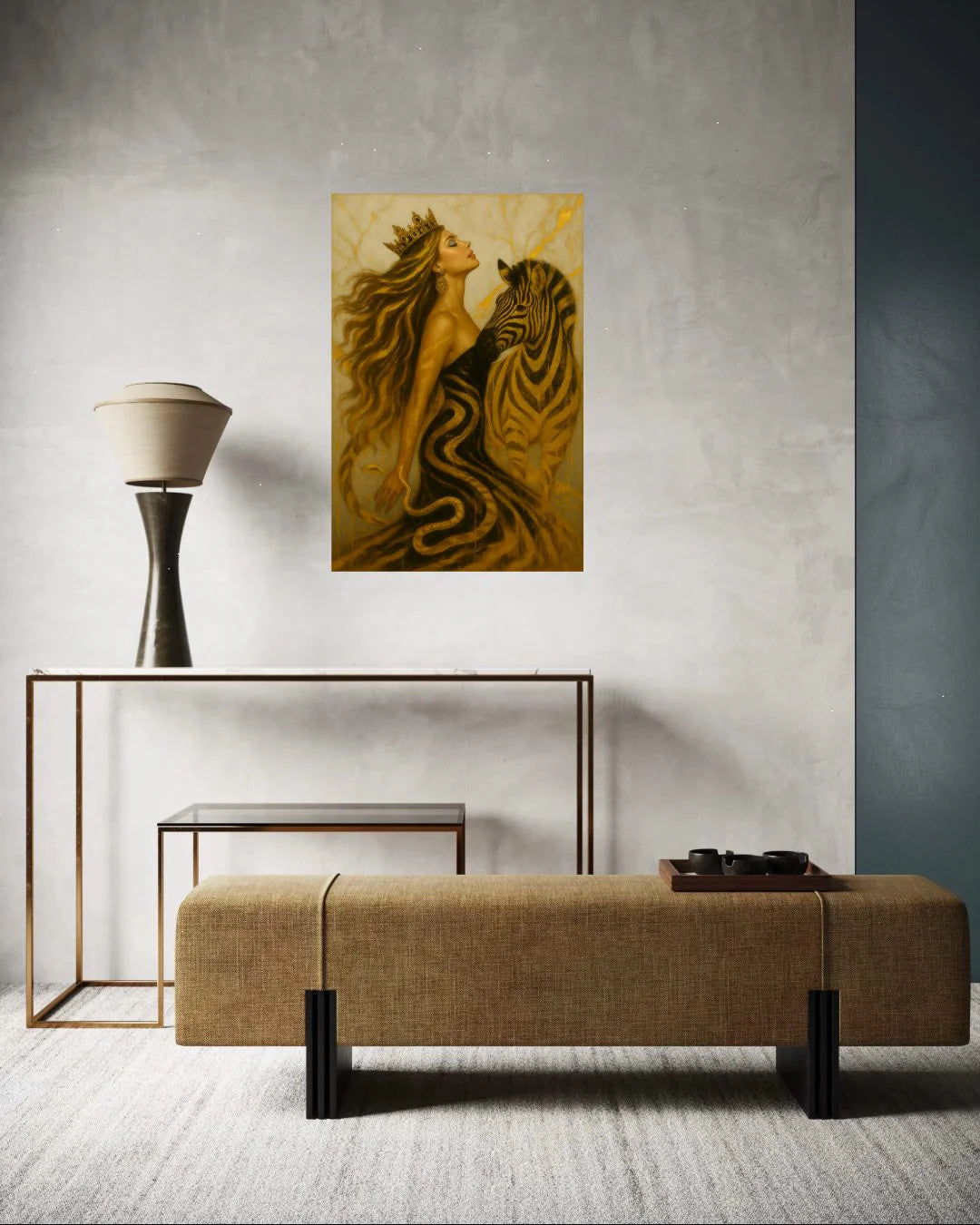 Crowned Instinct artwork – symbolic animal portrait with symbolic animal elements.