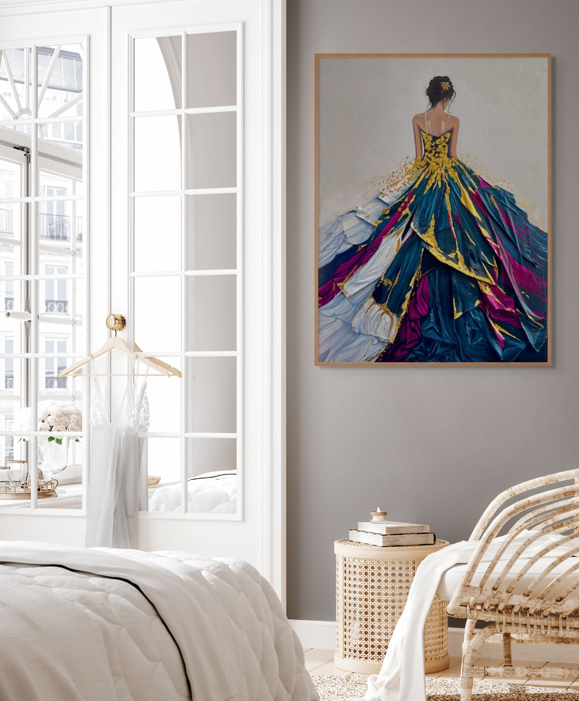 Luxury Gold Leaf Original Painting – Verdant Reverie