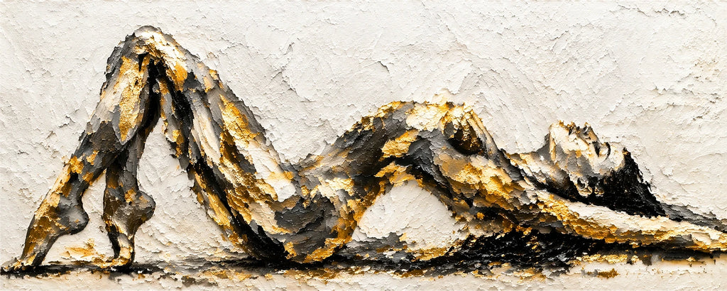 Luxury Gold Leaf Original Painting - The Recline
