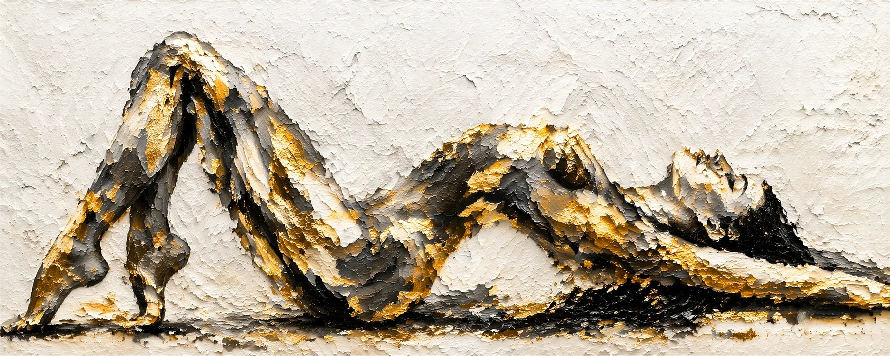 Luxury Gold Leaf Original Painting - The Recline
