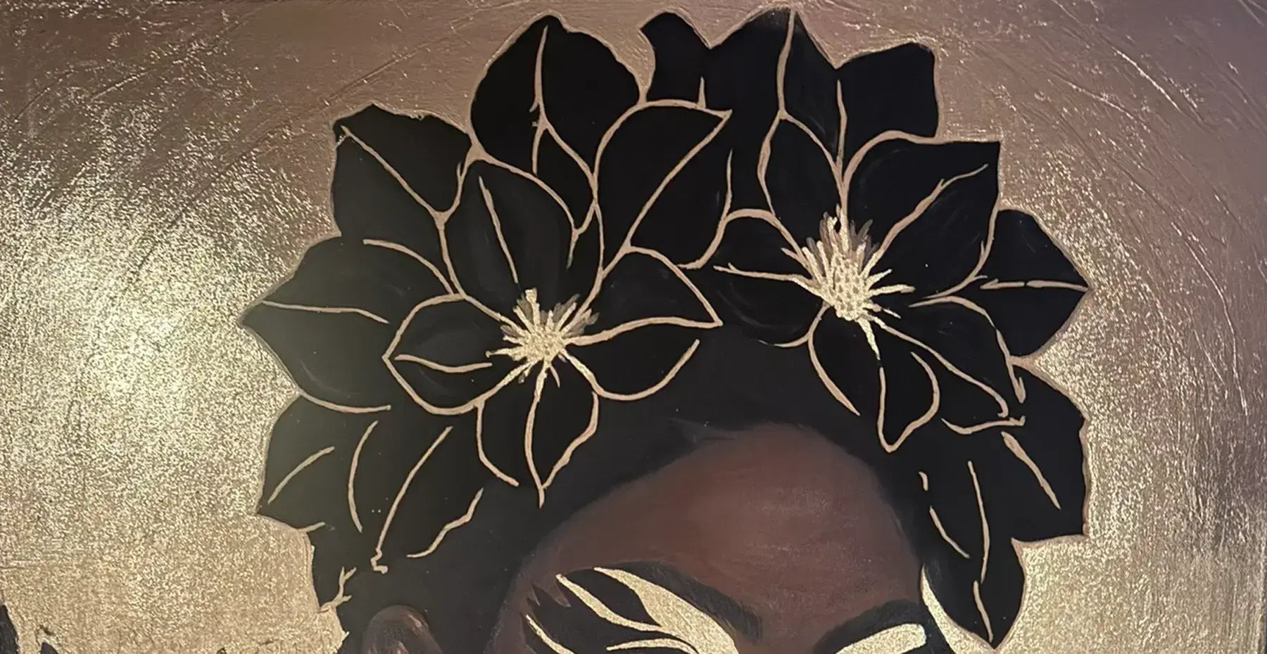 Fleur Obscure artwork – floral couture portrait with dramatic florals and statement jewellery.