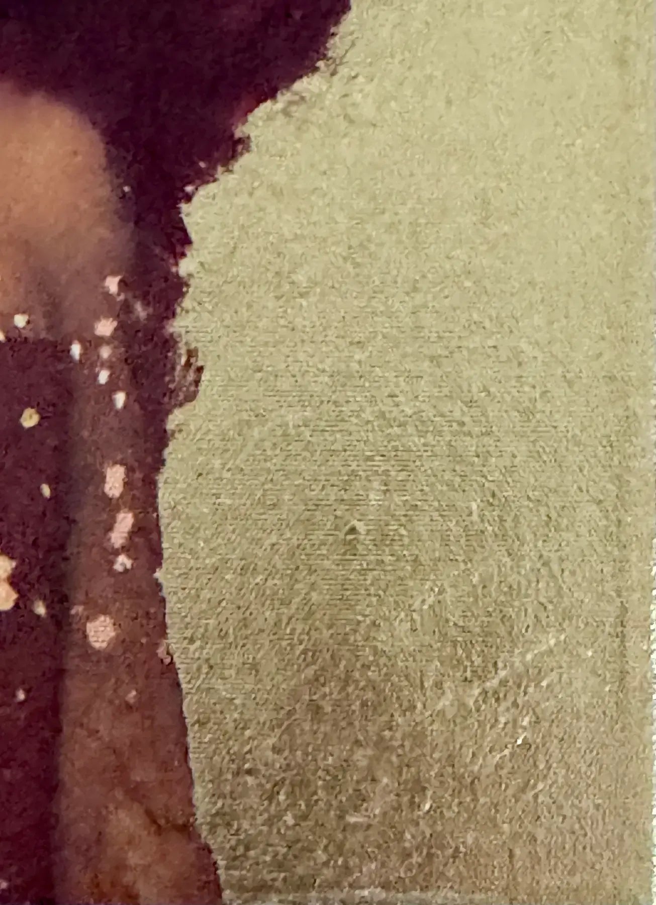 Scarlet Radiance original painting – close-up of couture portrait with gold leaf detailing and surreal symbolism.