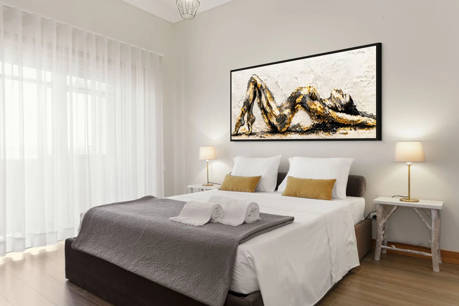 Luxury Gold Leaf Original Painting - The Recline