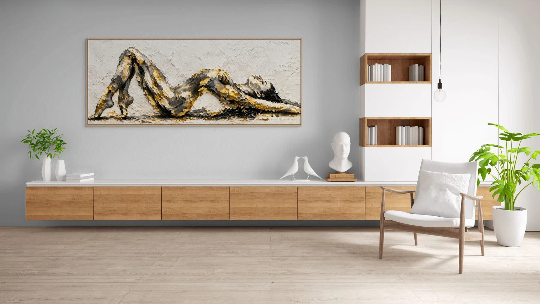 Luxury Gold Leaf Original Painting - The Recline
