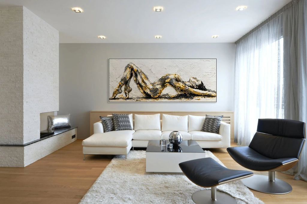 Luxury Gold Leaf Original Painting - The Recline