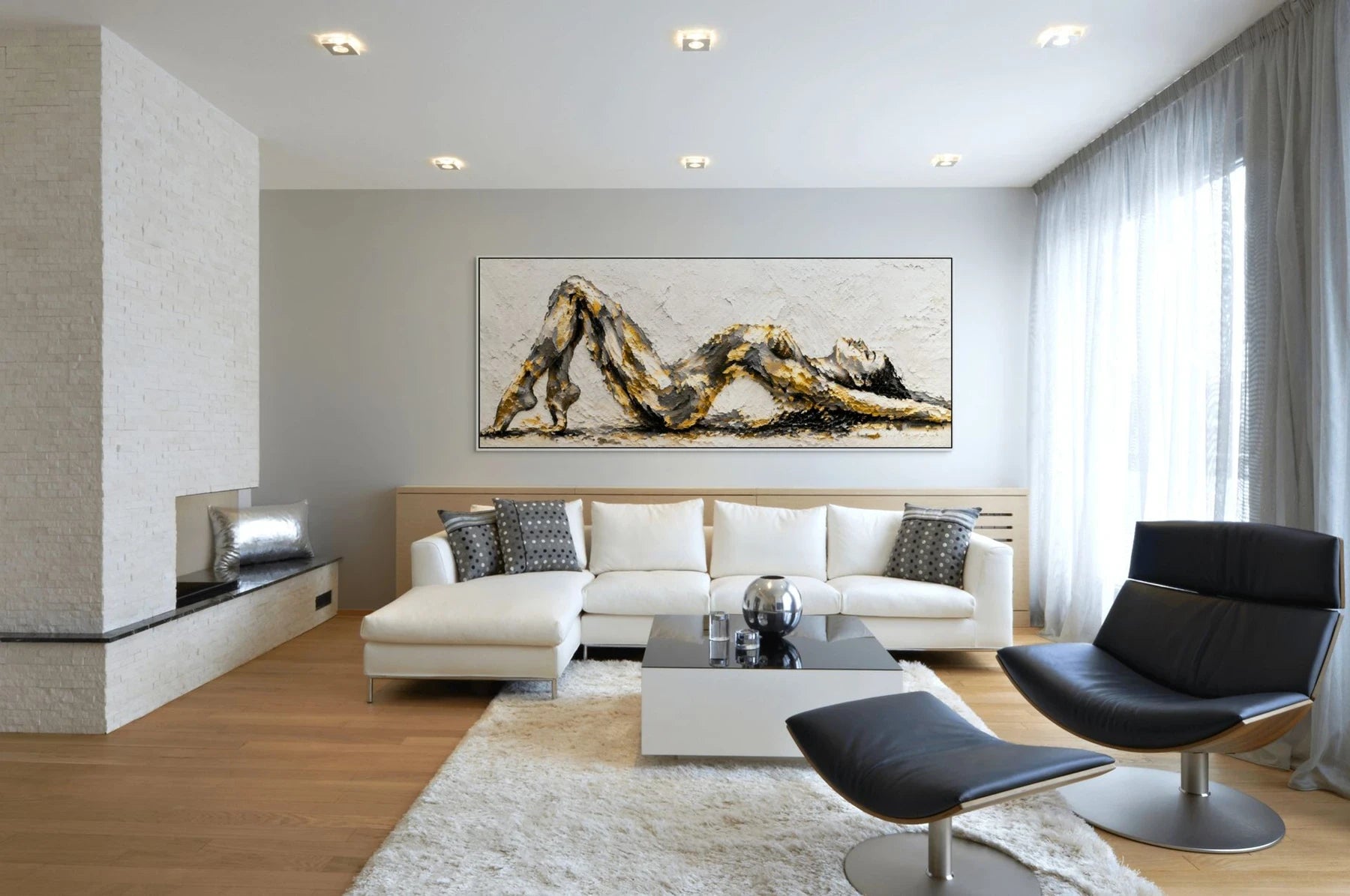Luxury Gold Leaf Original Painting - The Recline